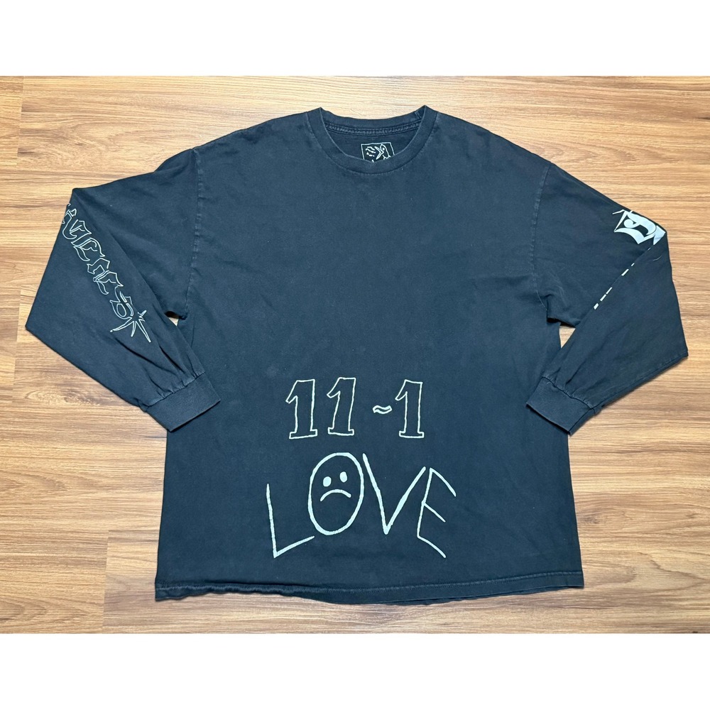 Lil Peep Shining Star 11-1 Long Sleeve T-Shirt Mens Black Graphic Tee Sz XL